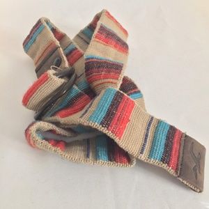 Hollister Men's Belt Double D-ring Woven Striped